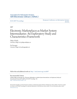 Electronic Marketplaces as Market System Intermediaries: An