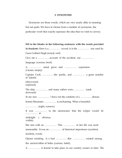 3. SYNONYMS Synonyms are those words, which are very nearly