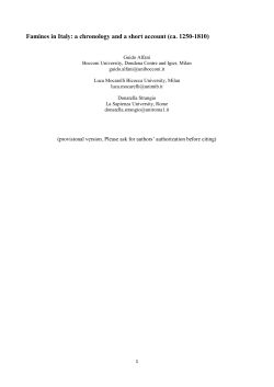 Famines in Italy: a chronology and a short account (ca. 1250