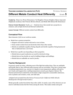 Grade5 Metals Conduct Heat TLC2010