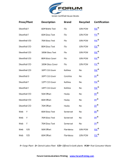 Press/Plant Description Brand Recycled Certification