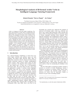 Morphological Analysis of Ill-formed Arabic Verbs in Intelligent