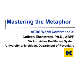 Mastering the Metaphor - Association for Contextual Behavioral