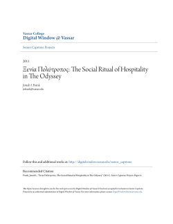 &Icirc;&raquo;&Iuml;&ldquo;&Iuml;&mdash;&Iuml;&dagger;&Icirc;&iquest;&Iuml;&bull;&Icirc;&iquest;&Iuml;&Dagger;: The Social Ritual of Hospitality in The Odyssey