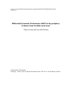 Differential Economic Performance (DEP) in the