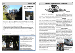 April - Addington Neighbourhood Association