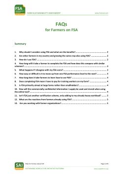 FAQs for Farmers - Farm Sustainability Assessment