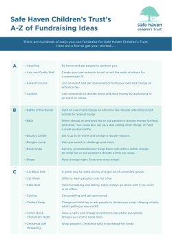A-Z of Fundraising Ideas - Safe Haven Children`s Trust