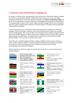 21 February: International Mother Language Day - USB-ED