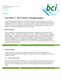 Fact Sheet 2 - BCI Scheme Charging Regime