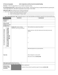 AP Human Geography Unit 5: Agriculture and Rural Land Use