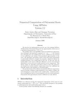 Numerical Computation of Polynomial Roots Using - NumPi