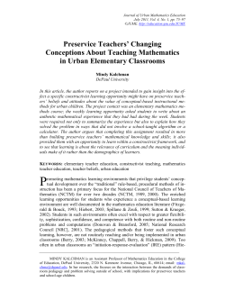 Preservice Teachers` Changing Conceptions About Teaching