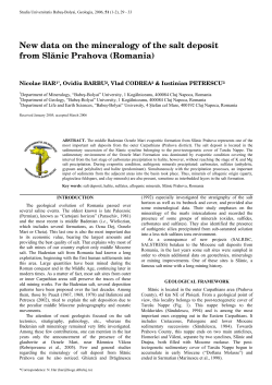 New data on the mineralogy of the salt deposit from Slanic Prahova