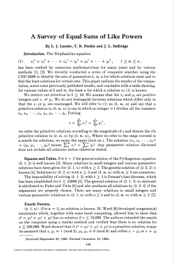 A Survey of Equal Sums of Like Powers