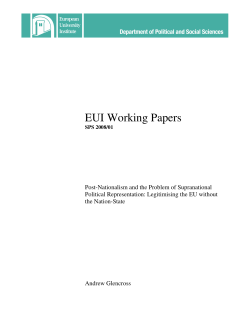 Post-Nationalism - Cadmus, EUI Research Repository