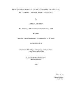 PRESENTENCE DETENTION IN U.S. DISTRICT COURTS: THE