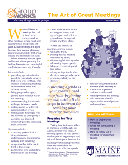 The Art of Great Meetings - University of Maine Cooperative Extension