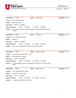 Daily Crime Log - University of Utah