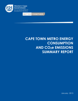 Cape Town Metro Energy Consumption and CO2e Emissions