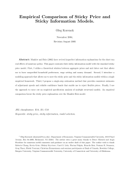 Empirical Comparison of Sticky Price and Sticky