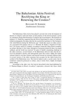 The Babylonian Akitu Festival: Rectifying the King or Renewing the