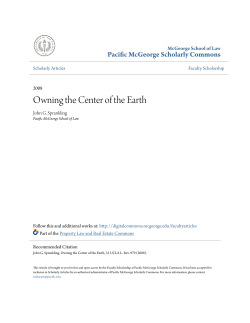 Owning the Center of the Earth - Scholarly Commons