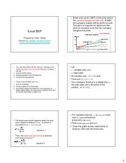 Excel BEP
