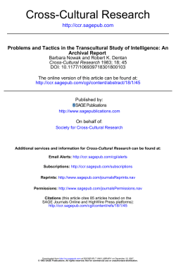 Cross-Cultural Research