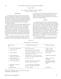 Heavy metal content of tundra plant species.