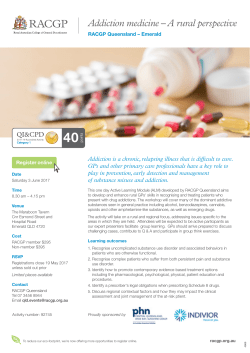 Addiction medicine &ndash; A rural perspective