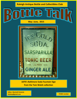 Raleigh Antique Bottle and Collectibles Club Newsletter