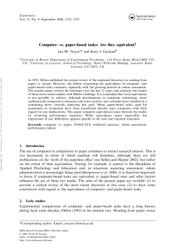Computer- vs. paper-based tasks: Are they equivalent?