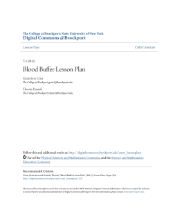 Blood Buffer Lesson Plan - Digital Commons @Brockport