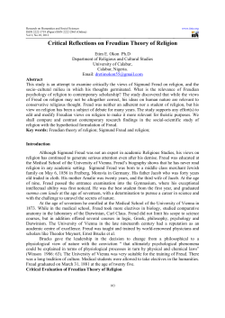 Critical Reflections ritical Reflections on Freudian Theory of Religion