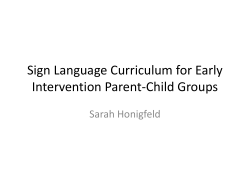 Sign Language Curriculum for Early Intervention
