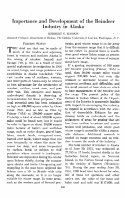 Importance and Development of the Reindeer Industry in Alaska