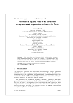 Robinson`s square root of N consistent semiparametric regression