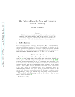The Nature of Length, Area, and Volume in Taxicab Geometry