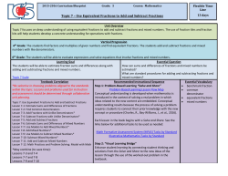 Topic 7 &ndash; Use Equivalent Fractions to Add and Subtract Fractions