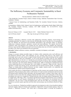 The Sufficiency Economy and Community Sustainability in