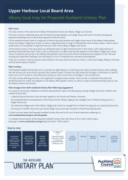 Unitary Plan factsheet - Upper Harbour - Albany