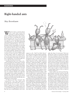 Right-handed ants - American Entomologist