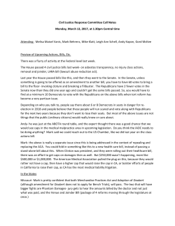 Civil Justice Response Committee Call Notes Monday, March 13