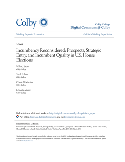 Prospects, Strategic Entry, and Incumbent Quality in US House
