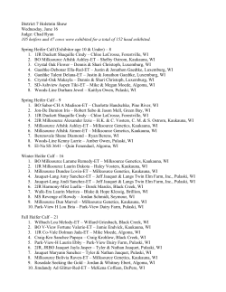 District 7 Holstein Show Wednesday, June 16 Judge: Chad Ryan