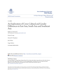 An Exploration of Cross-Cultural and Gender