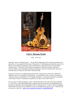 The Baroque Period - University of St. Thomas