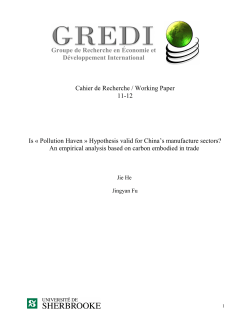 Pollution Haven &raquo; Hypothesis valid for China`s manufacture