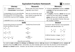 Equivalent Fractions Homework